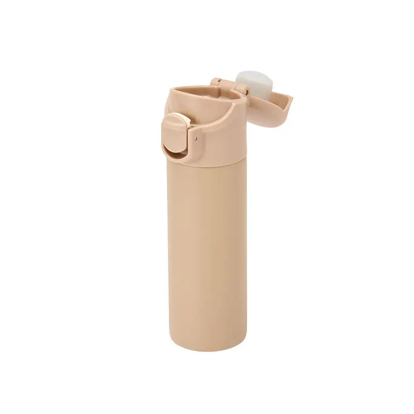 片手で飲めるワンタッチミニボトル140mlベージュ