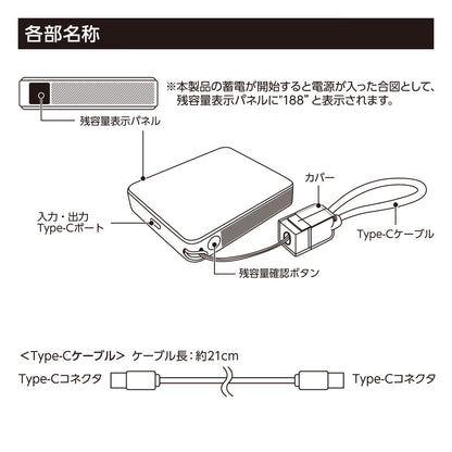 PD急速充電コードストラップ付モバイルチャージャー5000（全面印刷対応）