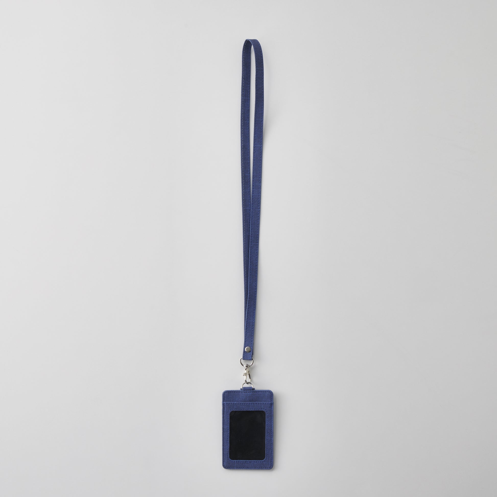 パスケース（ネックストラップ付）　表　ネイビー