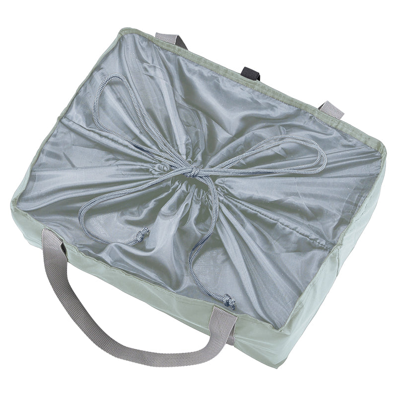 リフェロ・再生PETポータブル巾着ショッピングクーラーバッグの開港口を縛った写真