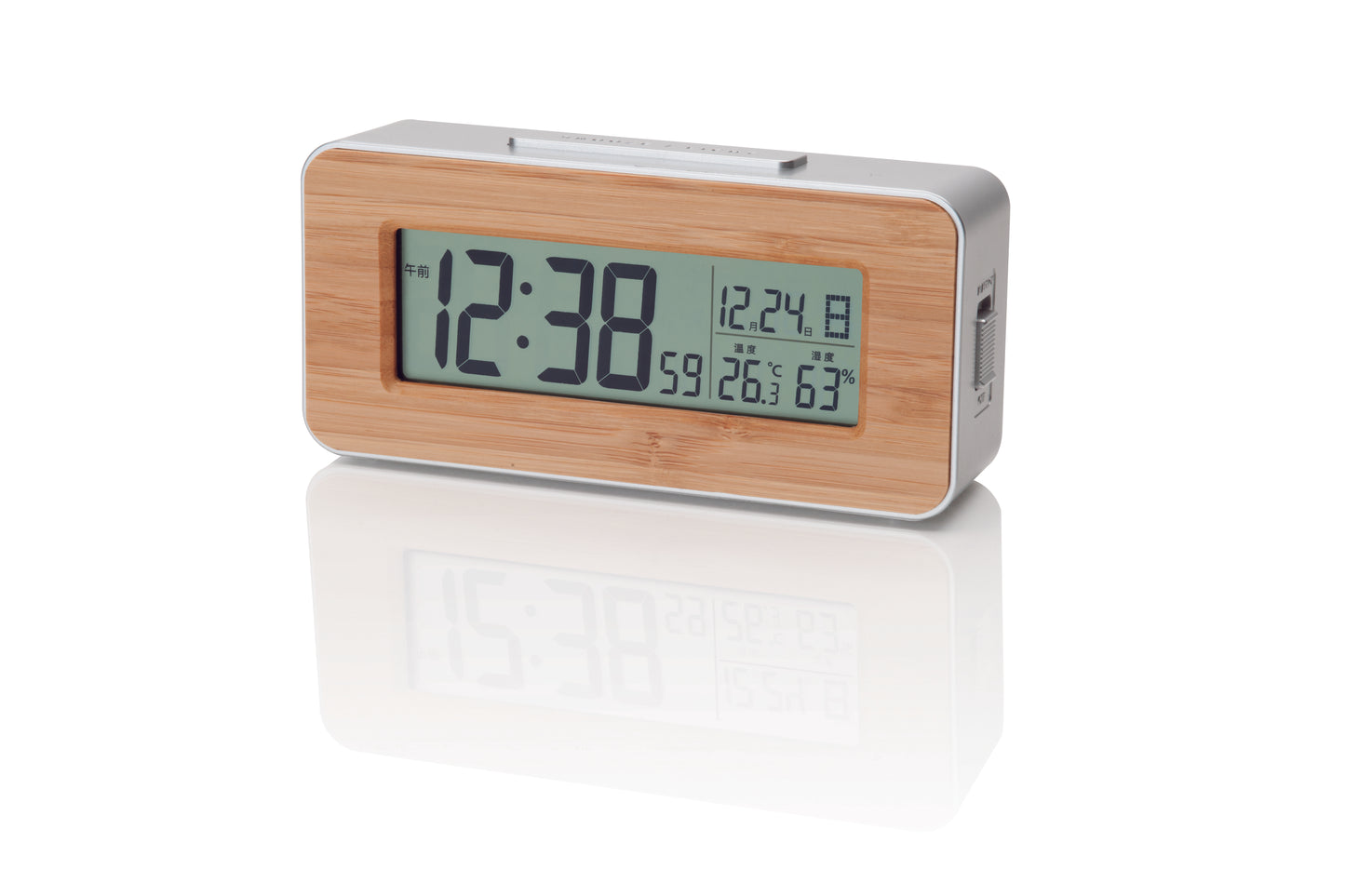 竹の電波時計  斜め