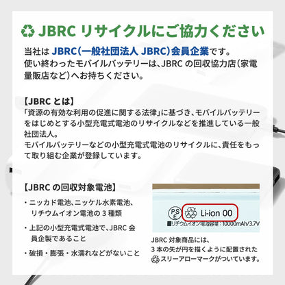 全面印刷できるモバイルチャージャー10000（リン酸鉄使用）