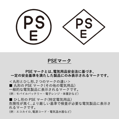 全面印刷できるモバイルチャージャー5000（リン酸鉄使用）　PSEマーク説明