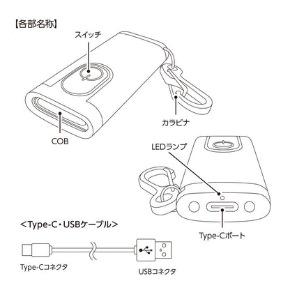 COBカラビナ付コンパクトライト