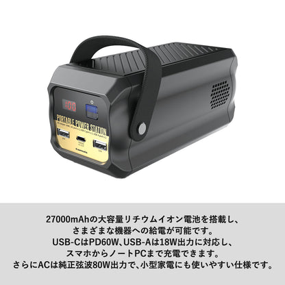 超小型ポータブル電源80Ｗ