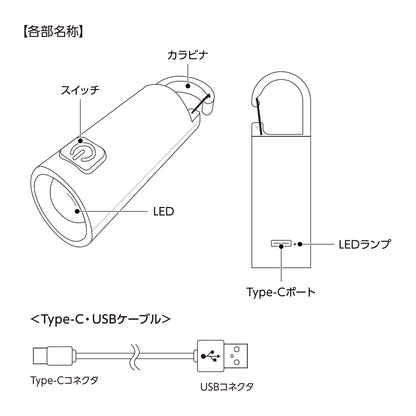 充電式LEDコンパクトカラビナライト