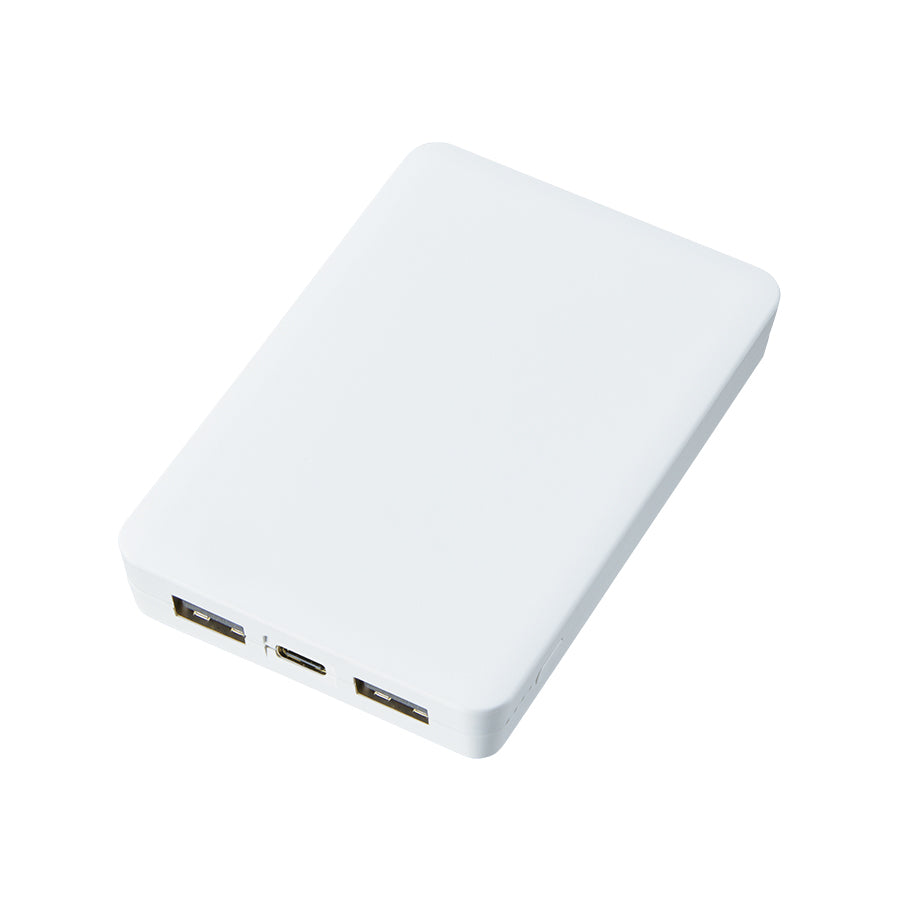 全面印刷できるモバイルチャージャー5000（リン酸鉄使用）　ホワイト