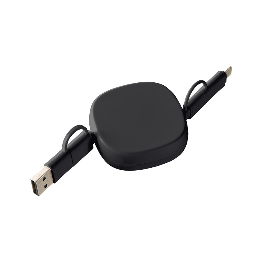 リール式3in2充電ケーブル