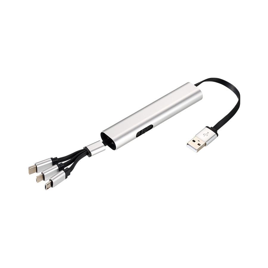 メタリックケース3in1充電ケーブル