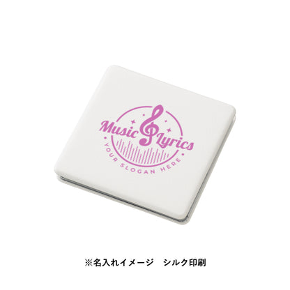 全面印刷できる合皮コンパクトミラー　スクエア（両面対応）