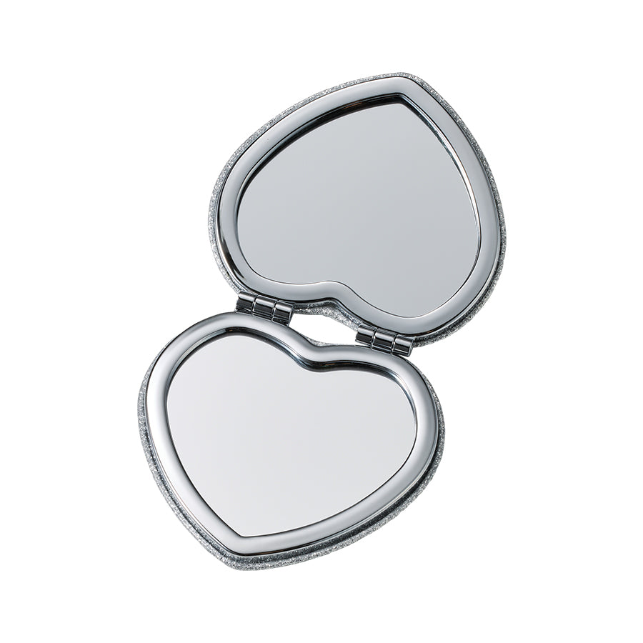 ラメ入り合皮コンパクトミラー　ハート