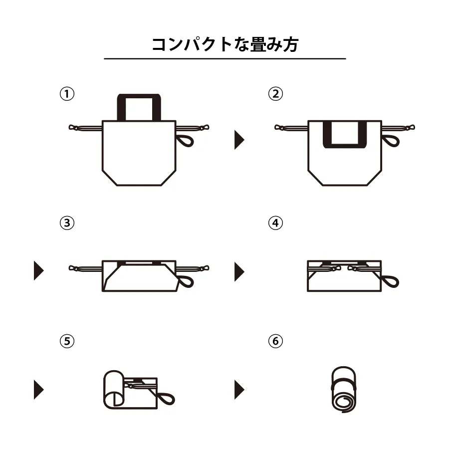 クルリト　コンパクトクーラーミニ巾着　畳み方