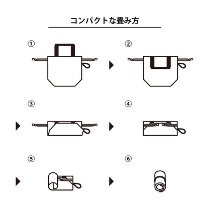クルリト　コンパクトクーラーミニ巾着　畳み方