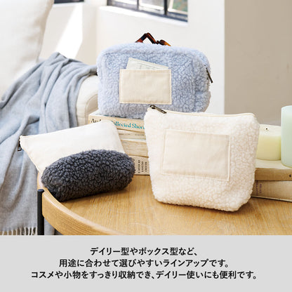 ボア＆キャンバスポケットデイリーポーチ