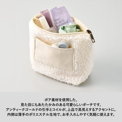 ボア＆キャンバスポケットデイリーポーチ