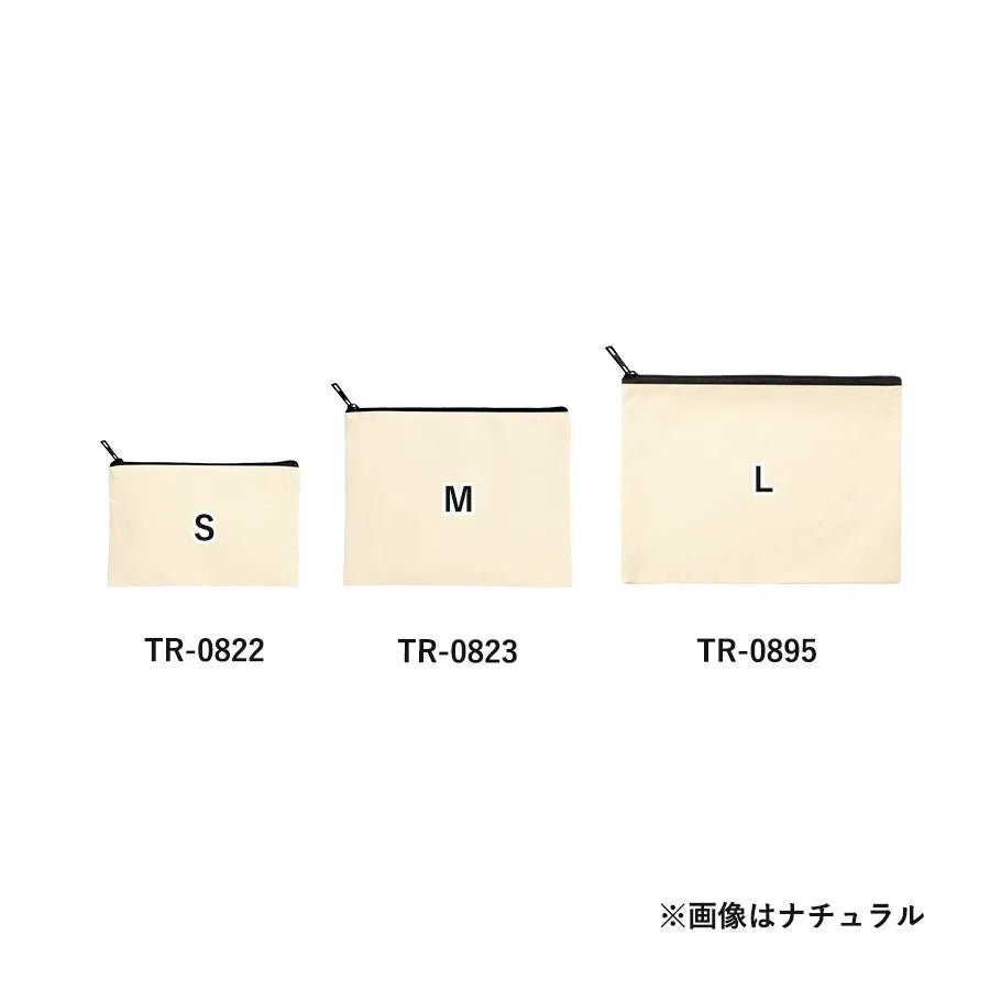 キャンバスフラットポーチ（L）　ナチュラル - 販促日本一