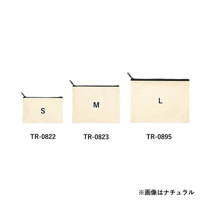 キャンバスフラットポーチ（L）　ナチュラル - 販促日本一