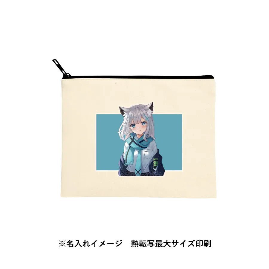 キャンバスフラットポーチ（M）ナチュラル - 販促日本一