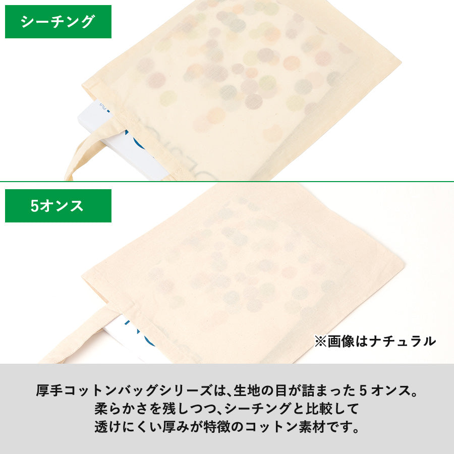 【アウトレット】厚手コットンラウンドボトムバッグ（Ｍ）　ナチュラルは柔らかさを残しつつ、シーチングと比較して透けにくい厚みが特徴です