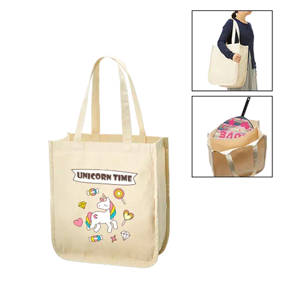 キャンバスホリデースクエアトート　仕切りポケット付　ナチュラル