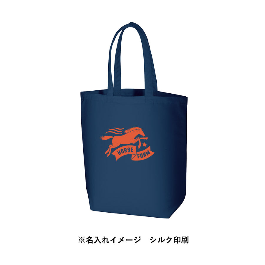 ポリキャンバストート（M）にシルク印刷で名入れしたイメージ