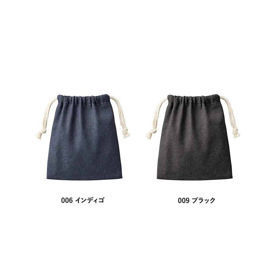 【シルク印刷必須商品】デニムライク巾着（S）