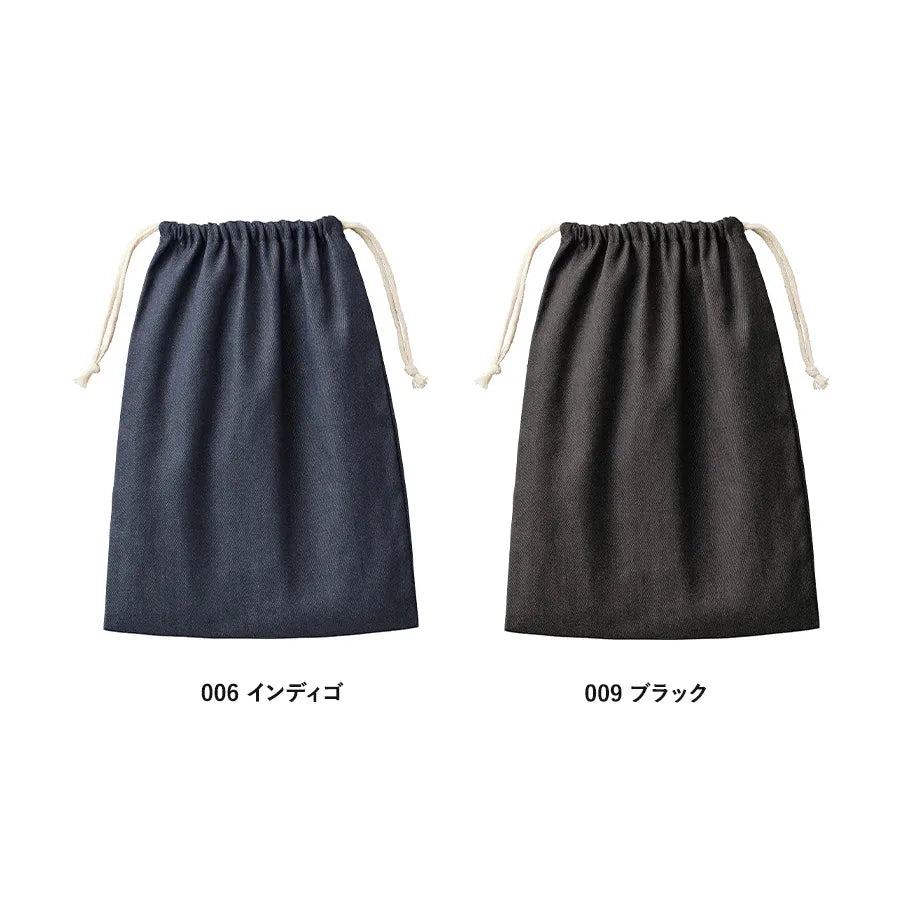 【シルク印刷必須商品】デニムライク巾着（L）