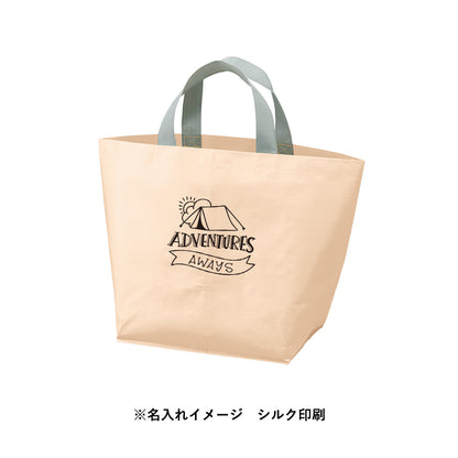 デイリーレジャートート（L）にシルク印刷で名入れしたイメージ