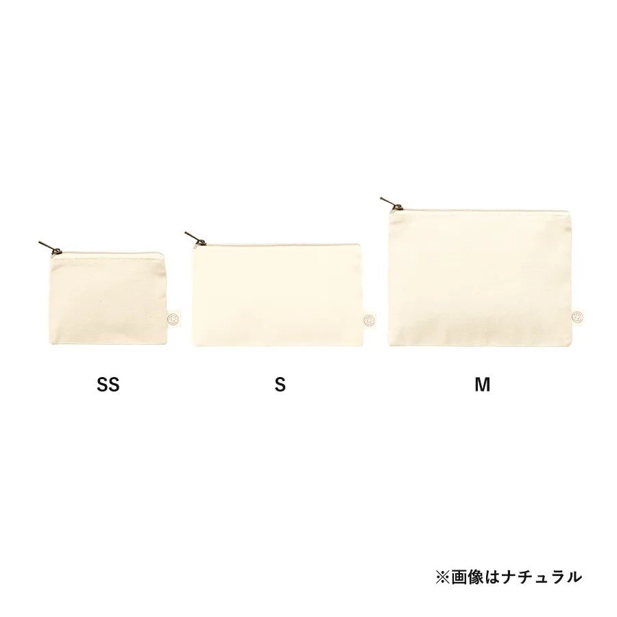 オーガニックコットンキャンバスフラットポーチ（S）　ナイトブラック - 販促日本一