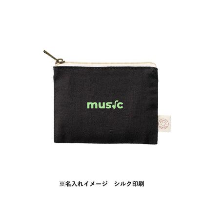オーガニックコットンキャンバスフラットポーチ（SS）　ナイトブラック - 販促日本一
