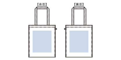 キャンバスボックストートループ付　ナチュラル　名入れ箇所イメージ