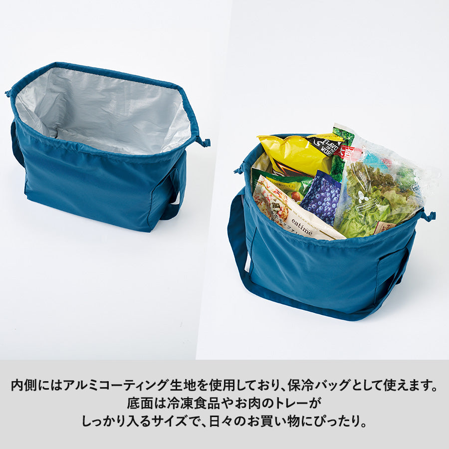 クルリトコンパクトクーラー巾着ショルダーバッグ