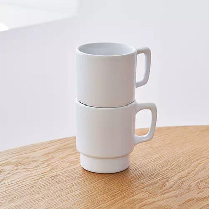 陶器マグ　スタッキング　ホワイト