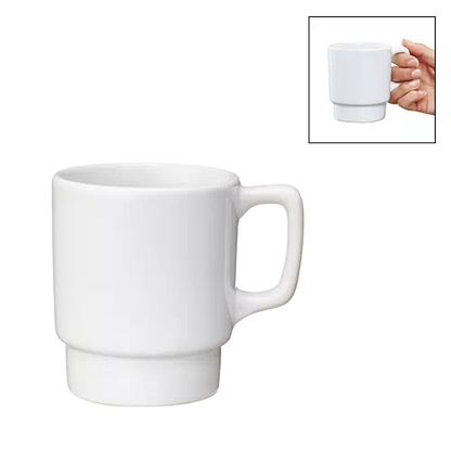 陶器マグ　スタッキング　ホワイト