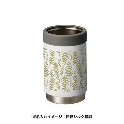 缶ホールドサーモタンブラーに回転シルク印刷で名入れしたイメージ