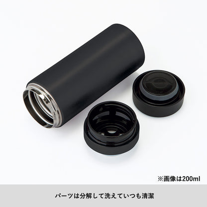 スリムサーモステンレスボトル　200mlのパーツを分解したイメージ