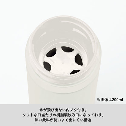 スリムサーモステンレスボトル　200mlは氷が飛び出ない内ブタ付きです