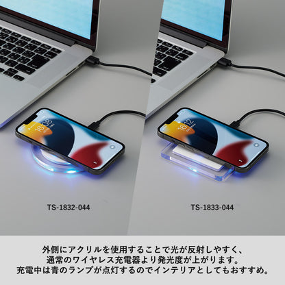 クリアワイヤレス充電器 スクエア　5W