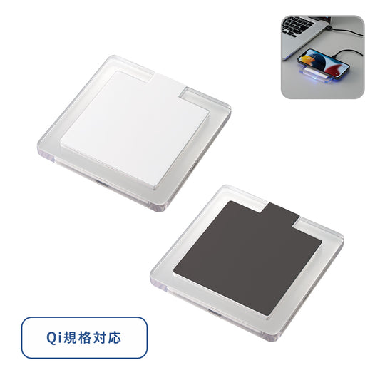 クリアワイヤレス充電器 スクエア　5W