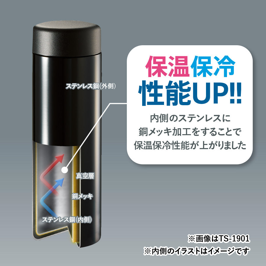 ステンレスサーモドリンクボトル　200ml　保温保冷性能アップしてます