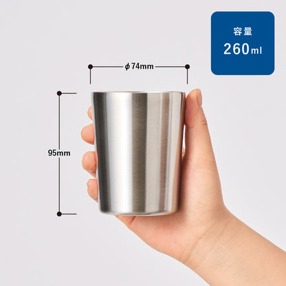 ステンレスサーモタンブラー　260ml
 サイズ表示
