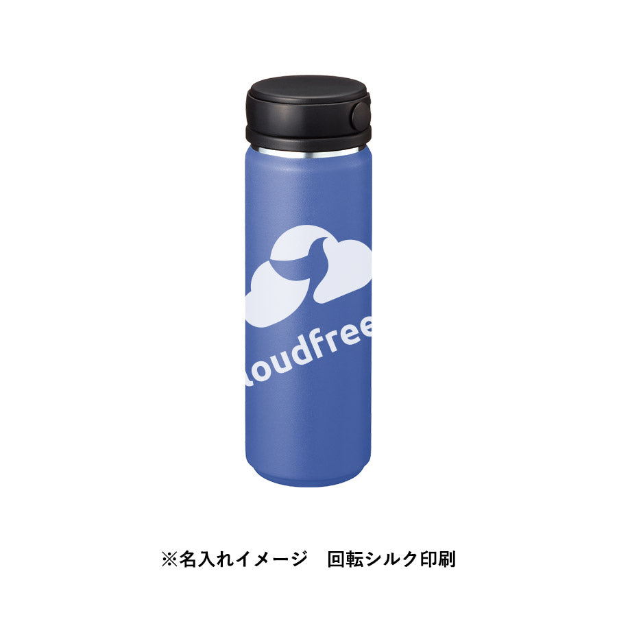 Zalattoサーモハンドルスタイルボトル500ml　ver.2は回転シルク印刷で名入れしたイメージ