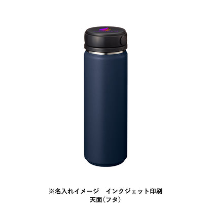 Zalattoサーモハンドルスタイルボトル500ml　ver.2はインクジェット印刷で名入れしたイメージ　天面(フタ)