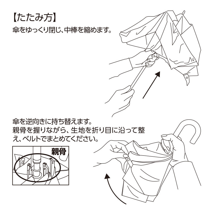 ドーム型ツートーン遮光折りたたみ傘