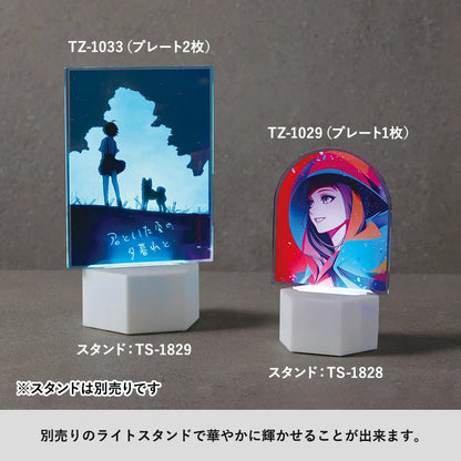 アクリルライティングスタンド六角用プレートL 5mm　クリア
