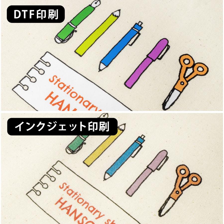 リサイクルコットン巾着S 　DTF印刷とインクジェット印刷