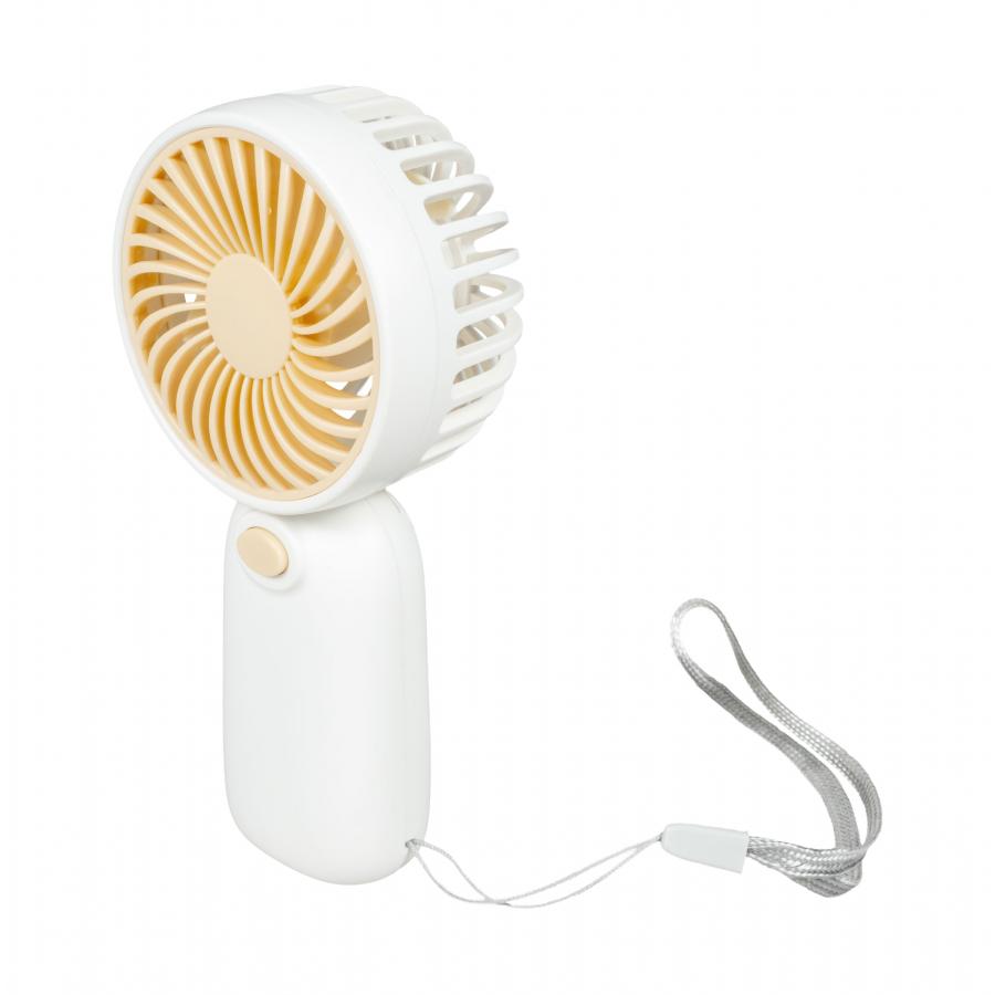 乾電池式ハンディファン　アプリコット　斜め