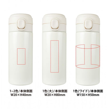 ワンタッチ真空ステンレスボトル300ml  名入れ箇所イメージ