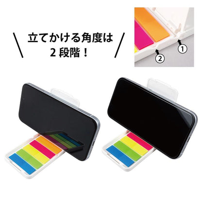 モバイルスタンドフセンに立てかける角度は２段階あります
