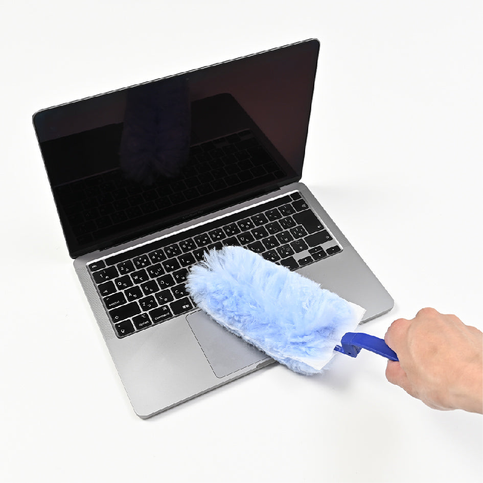 「ありがとうございます」もふもふハンディモップ　使用イメージ